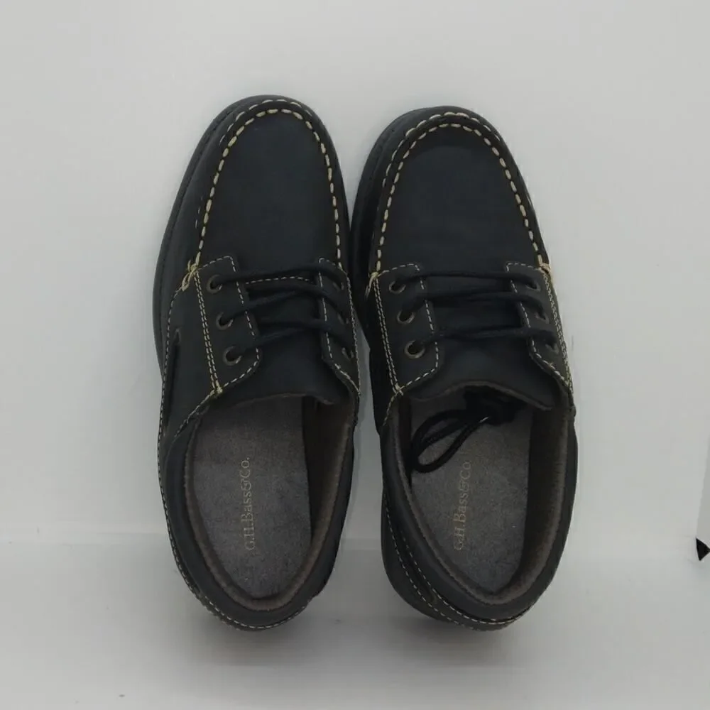 G.H. Bass Boys NEW w/Tags & Box Black Leather Casual Sneakers - sz. 3M